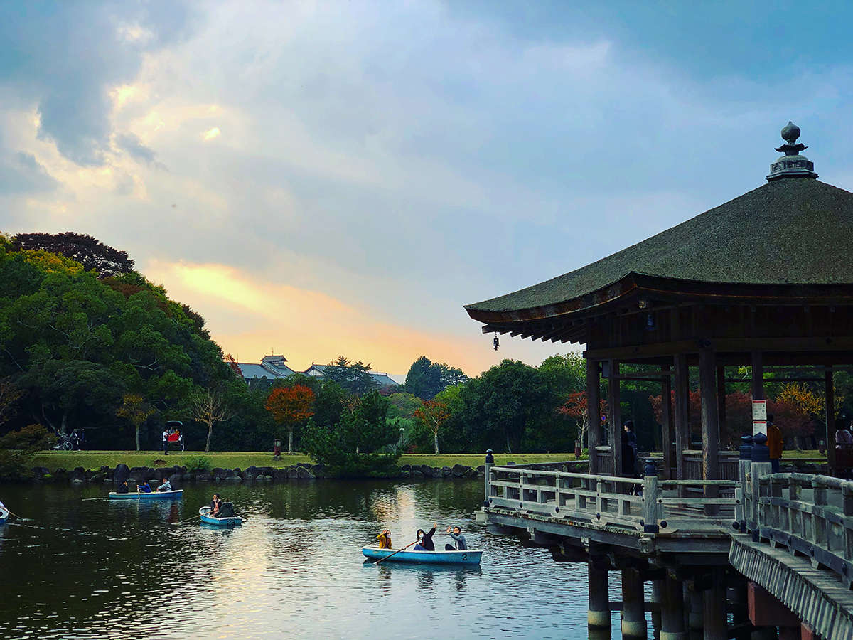 飛鳥荘周辺 奈良公園 浮見堂と鷺池 子連れ